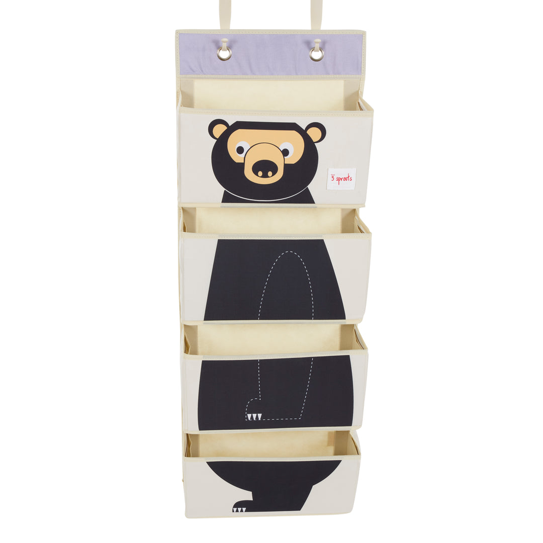 3 Sprouts Children's Nursery Room Wall Hanging Basket Organizer, Bear (Open Box)