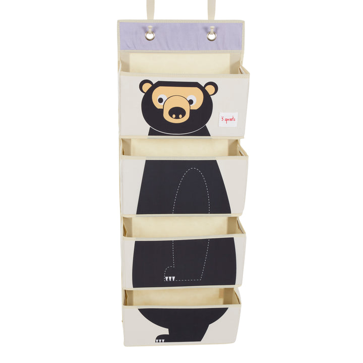 3 Sprouts Children's Nursery Room Wall Hanging Basket Organizer, Bear (Open Box)