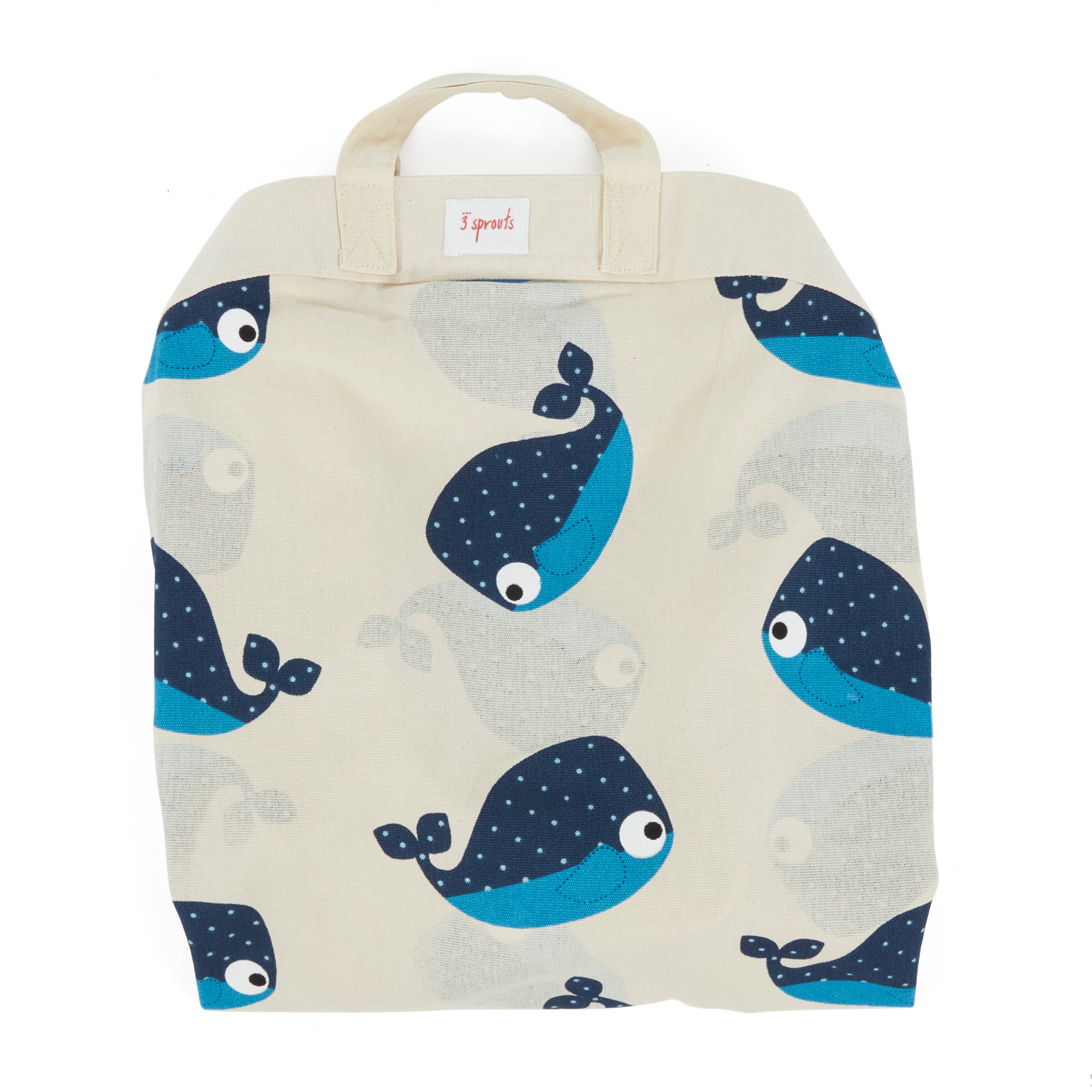 3 Sprouts Diaper Caddy & Convertible Toy Storage Bag/Play Mat, Blue Whale Design