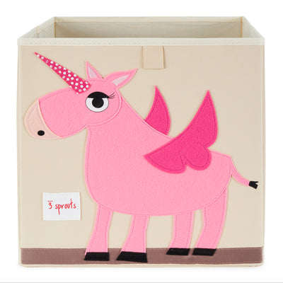 3 Sprouts Kids Felt Dragon Storage Cube Bin with Unicorn Fabric Storage Cube Bin - VMInnovations