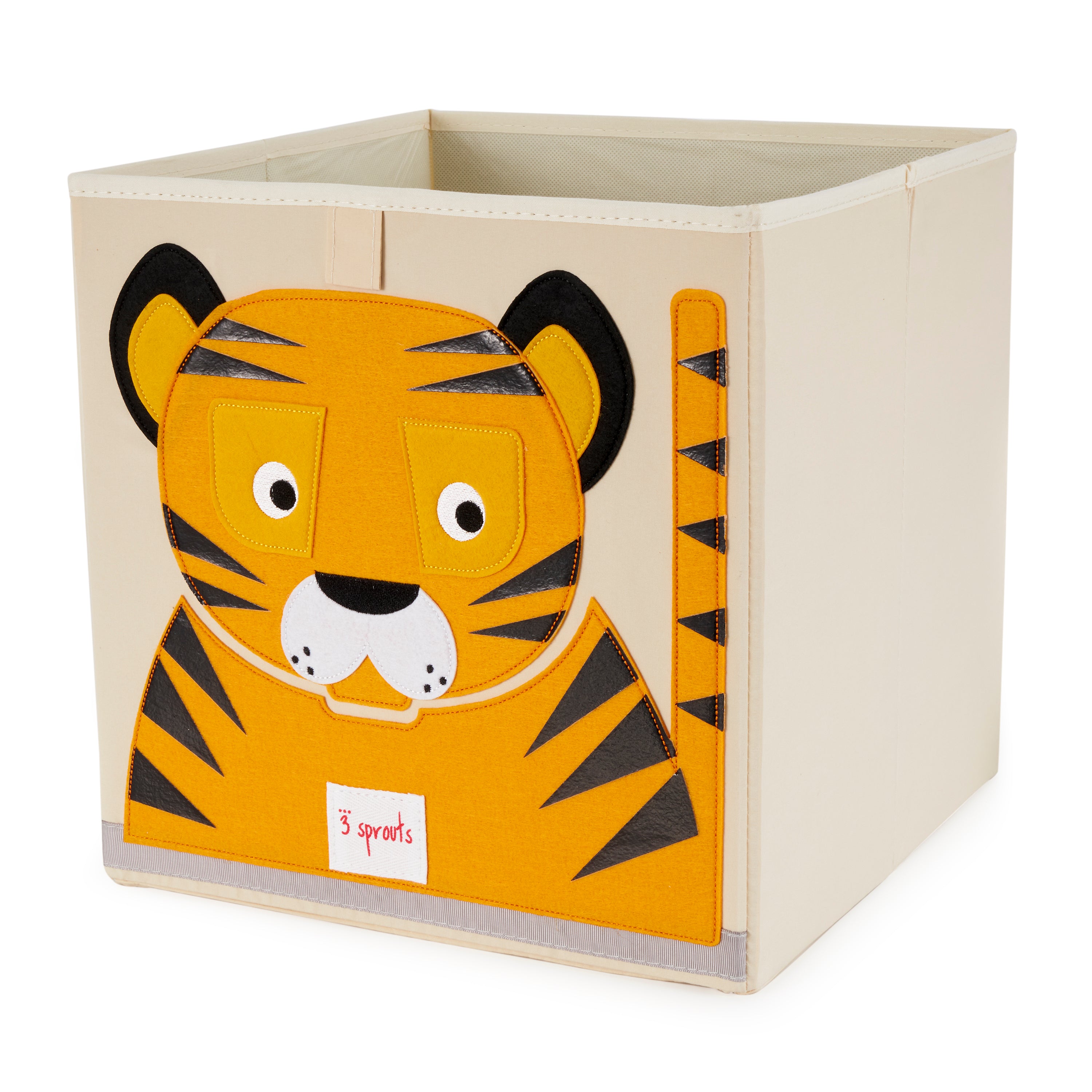 3 Sprouts Kid's Foldable Fabric Storage Cube Box Soft Toy Bin, Tiger (Used) - VMInnovations