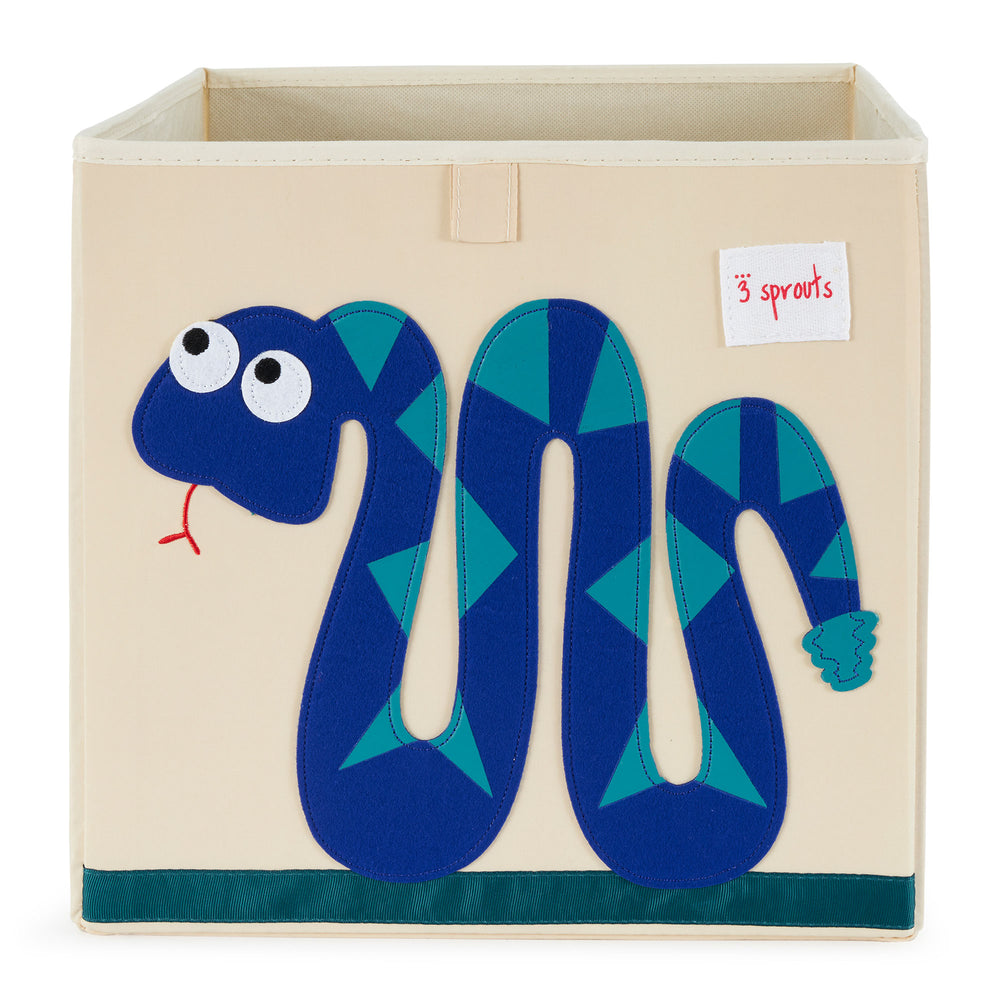 3 Sprouts Kids Childrens Foldable Fabric Storage Bin Box, Blue Snake (Open Box) - VMInnovations