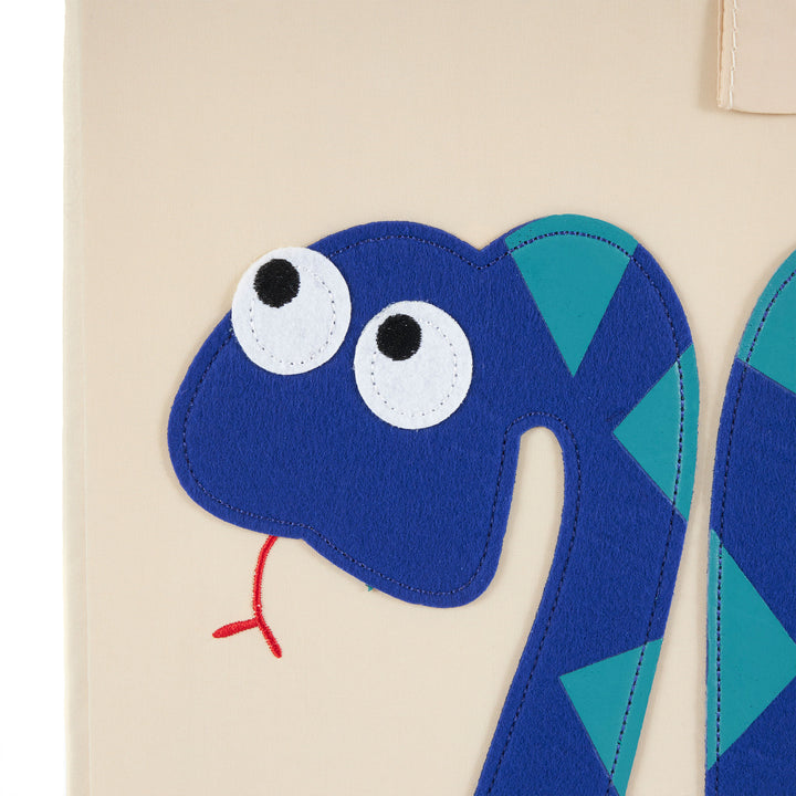3 Sprouts Kids Childrens Foldable Fabric Storage Bin Box, Blue Snake (Open Box) - VMInnovations