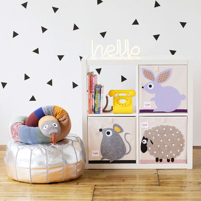 3 Sprouts Children's Storage Toy Bins, Hedgehog, Mouse, Owl, & Sheep (4 Pack)