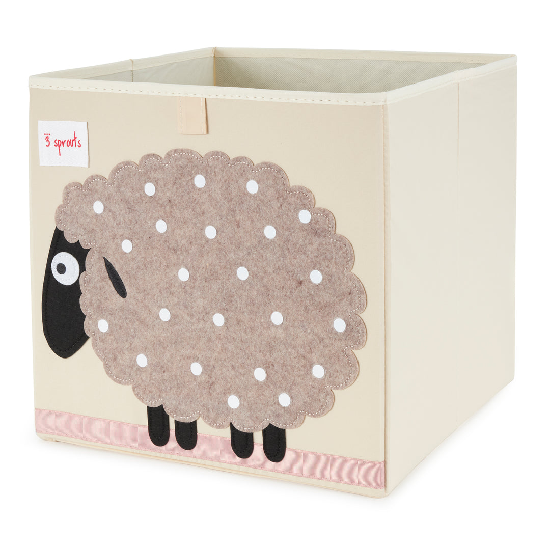 3 Sprouts Kids Fabric Penguin and Sheep Storage Cube Soft Toy Bins (Open Box)