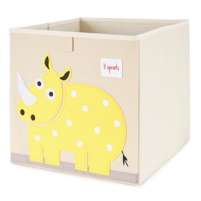 3 Sprouts Kids Felt Mouse Storage Cube Box Toy Bin w/ Rhino Storage Cube Bin