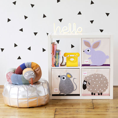 3 Sprouts Fabric Storage Cube Box Toy Bin, Brown Dog & Bunny Rabbit (2 Pack) - VMInnovations