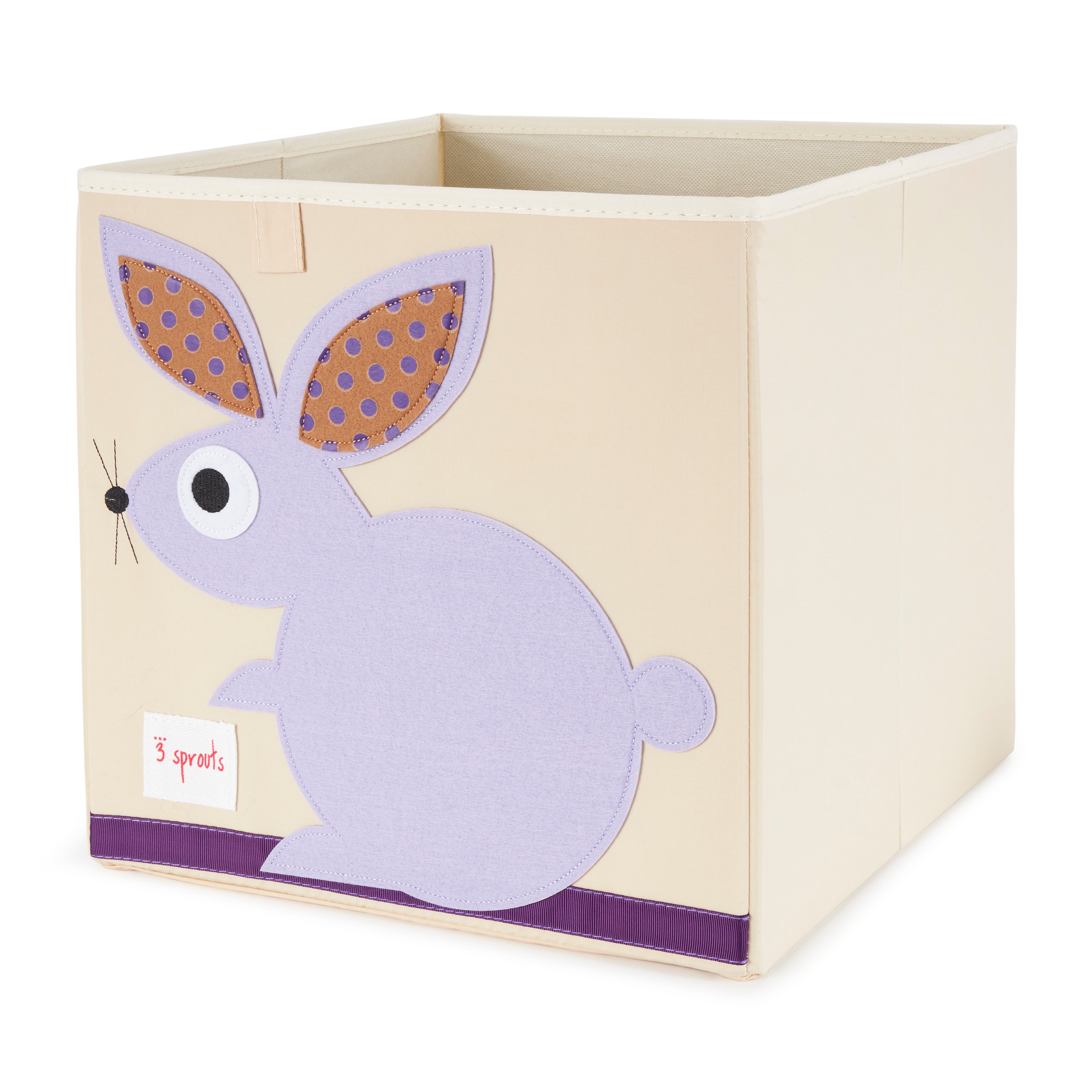 3 Sprouts Children's Fabric Storage Cube Bundle with Blue Cat and Bunny Rabbit - VMInnovations
