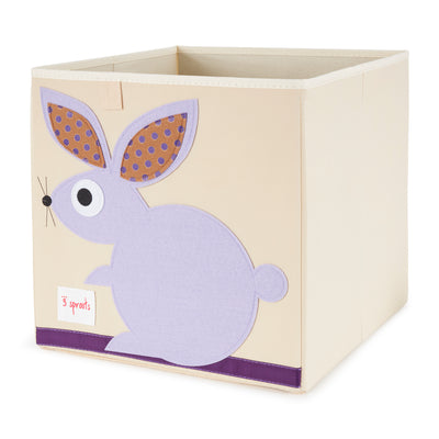 3 Sprouts Children's Fabric Storage Cube Bundle with Blue Cat and Bunny Rabbit - VMInnovations