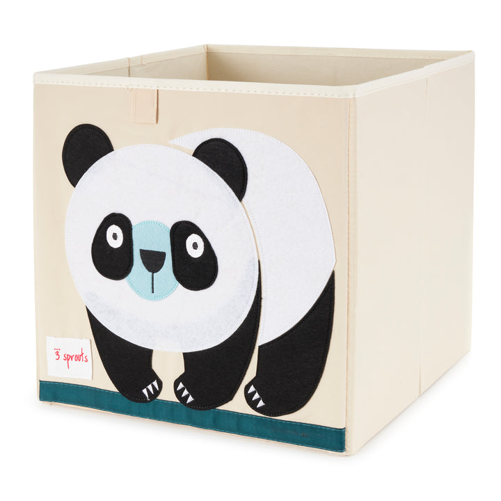 3 Sprouts Children's Foldable Fabric Storage Cube Box Soft Toy Bin, Panda (Used)