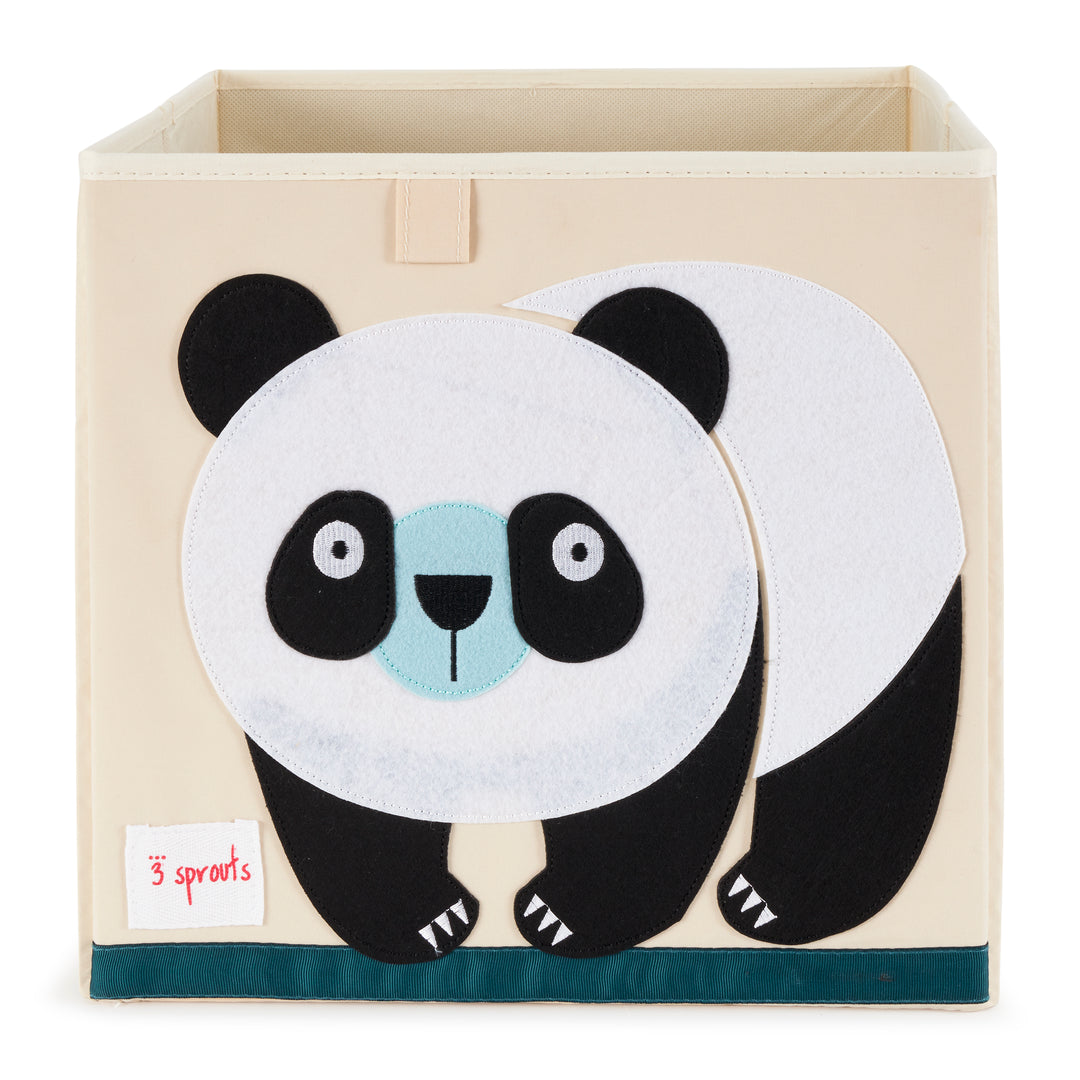 3 Sprouts Children's Foldable Fabric Storage Cube Box Soft Toy Bin, Panda (Used)