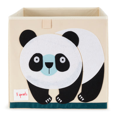 3 Sprouts Fabric Storage Cube Box Toy Bin, Panda Bear & Friendly Tiger (2 Pack)