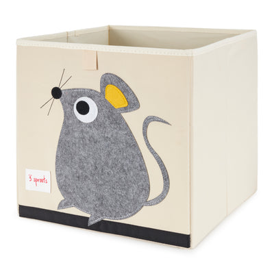3 Sprouts Toddler Foldable Fabric Storage Cube Box Storage Bins, Cat/Dog/Mouse