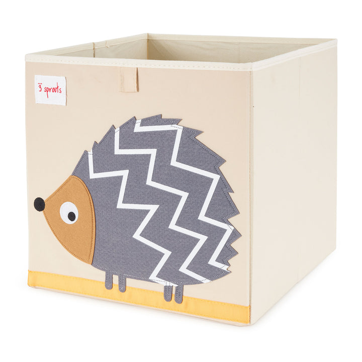 3 Sprouts Children's Foldable Fabric Storage Cube Box Toy Bin, Hedgehog (Used)