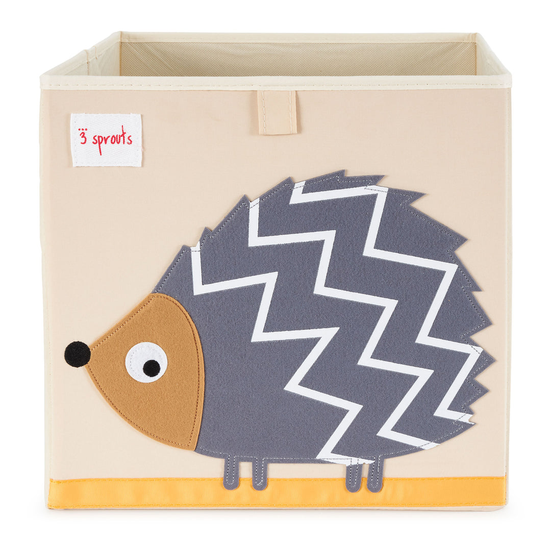 3 Sprouts Children's Foldable Fabric Storage Cube Box Toy Bin, Hedgehog (Used)