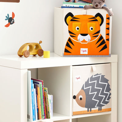 3 Sprouts Children's Foldable Fabric Storage Cube Box Soft Toy Bin, Pet Hedgehog