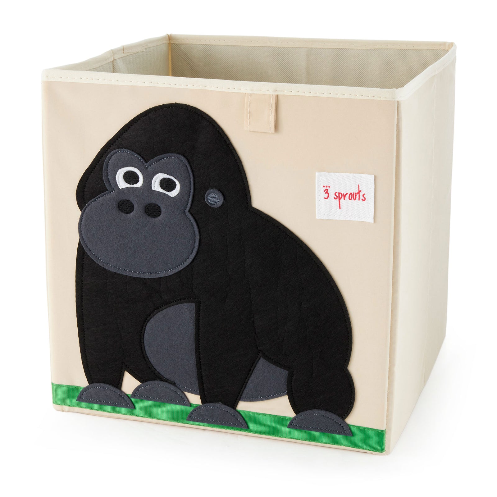 3 Sprouts Children's Fabric Storage Cube Toy Bin, Friendly Gorilla(Open Box) - VMInnovations
