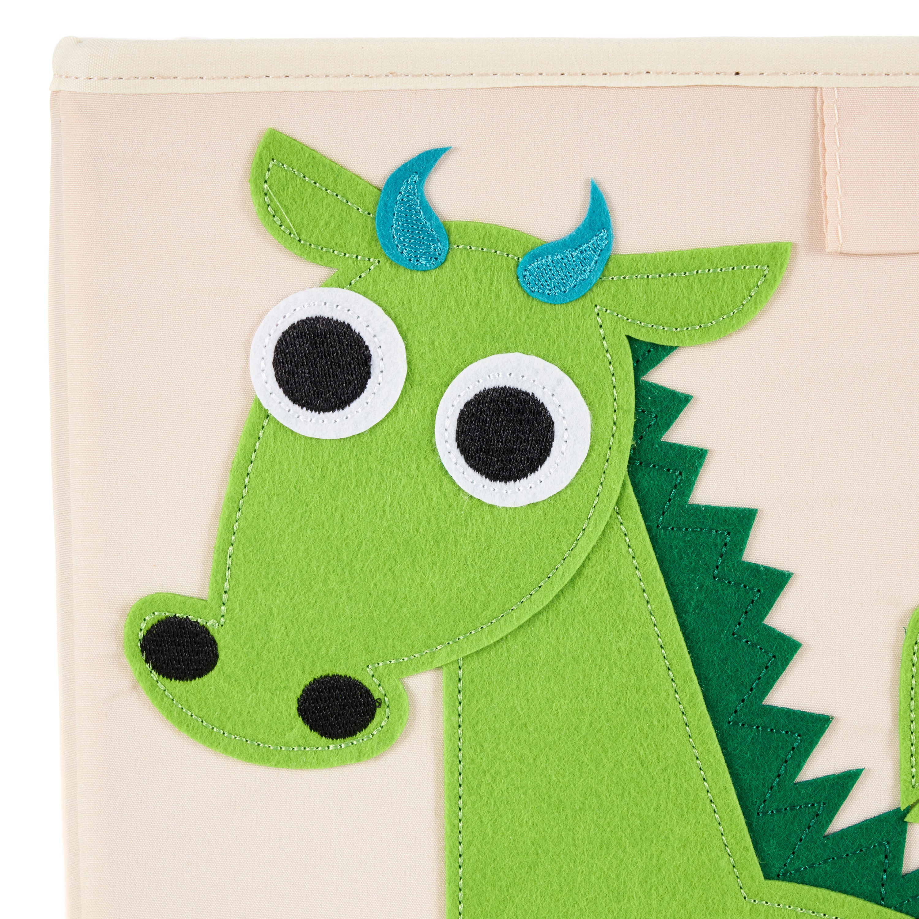 3 Sprouts Children's Fabric Storage Cube Bundle with Blue Cat and Green Dragon