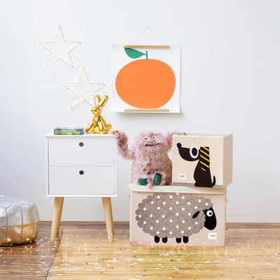 3 Sprouts Fabric Storage Cube Box Toy Bin, Brown Dog & Bunny Rabbit (2 Pack) - VMInnovations