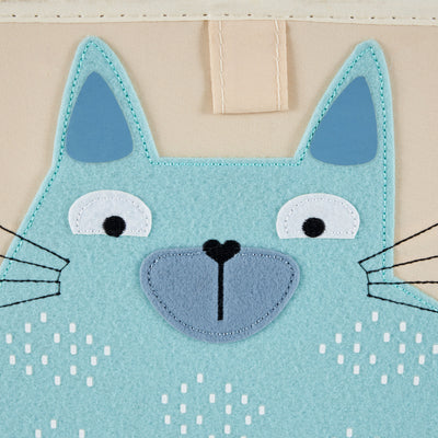3 Sprouts Children's Fabric Storage Cube Bundle with Blue Cat and Green Dragon