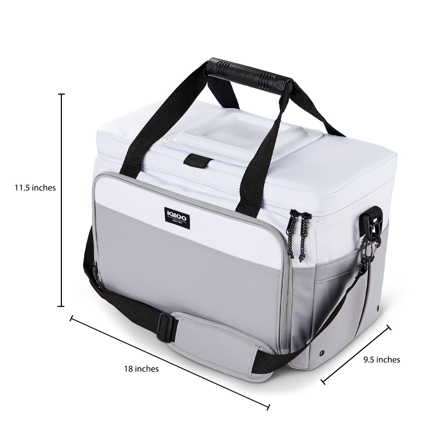 Igloo Coast Insulated 36 Can Cooler Duffel Bag, White and Gray (For Parts)