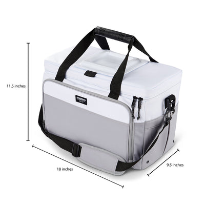 Igloo Coast Insulated 36 Can Cooler Duffel Bag, White and Gray (For Parts)