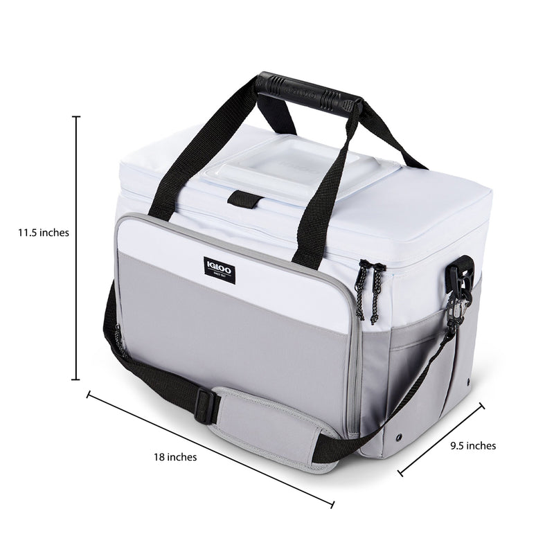 Igloo Coast Durable & Compact 36 Can Cooler Duffel Bag, White and Gray (Used)