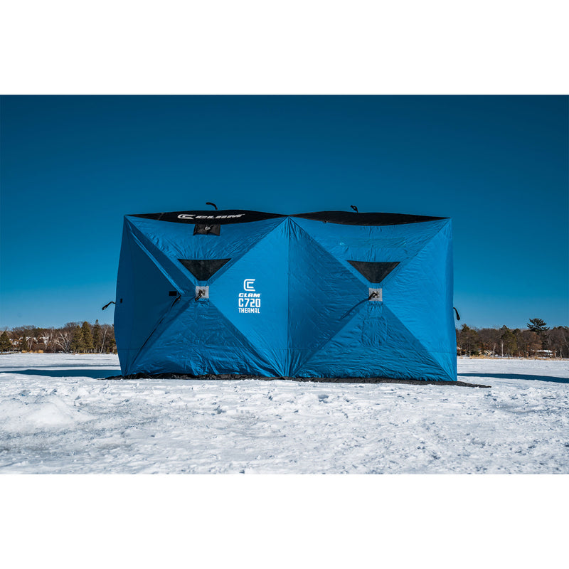 Portable 6 x 12 Ft C-720 Pop Up Ice Fishing Thermal Hub Shelter Tent (Open Box)
