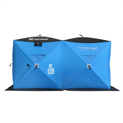 Portable 6 x 12 Ft C-720 Pop Up Ice Fishing Thermal Hub Shelter Tent (Open Box) - VMInnovations