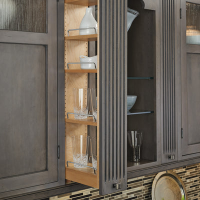 Rev-A-Shelf Pullout Wall Filler Cabinet Wooden Organizer, 42" Hgt, 432-WF42-3C
