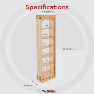 Rev-A-Shelf 6"x42" Pullout Between Cabinet Wall Filler Shelf Storage (Used)