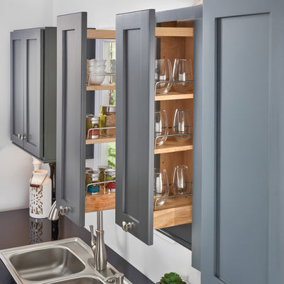 Rev-A-Shelf 448-BBSCWC-8C 8" Pullout Soft Close Storage Organizer, Wood (Used)