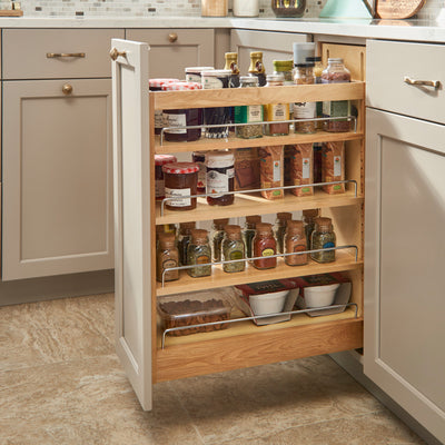Rev-A-Shelf 7.25 Inch Pull Out Kitchen Cabinet Organizer Soft-Close, 448-BCSC-6C