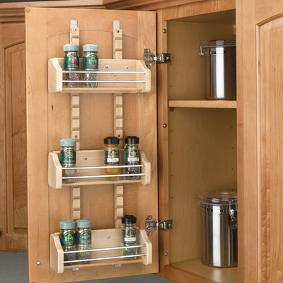 Rev-A-Shelf Large Adjustable 3-Shelf Cabinet Door Mount Spice Rack, 4ASR-21