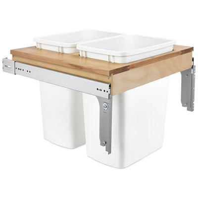 Rev-A-Shelf 4WCTM-24DM2 Double 35-Qt Pullout Waste Container, White (For Parts)