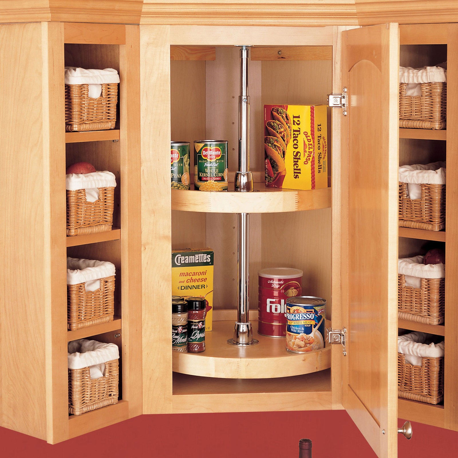 Rev-A-Shelf 22" Lazy Susan Full Circle Wooden 2-Shelf Storage, 4WLS072-22-52 - VMInnovations