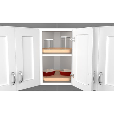 Rev-A-Shelf 4WLS201-22-BS52 22 Inch Wood D Shape Swivel Lazy Susan (Used)