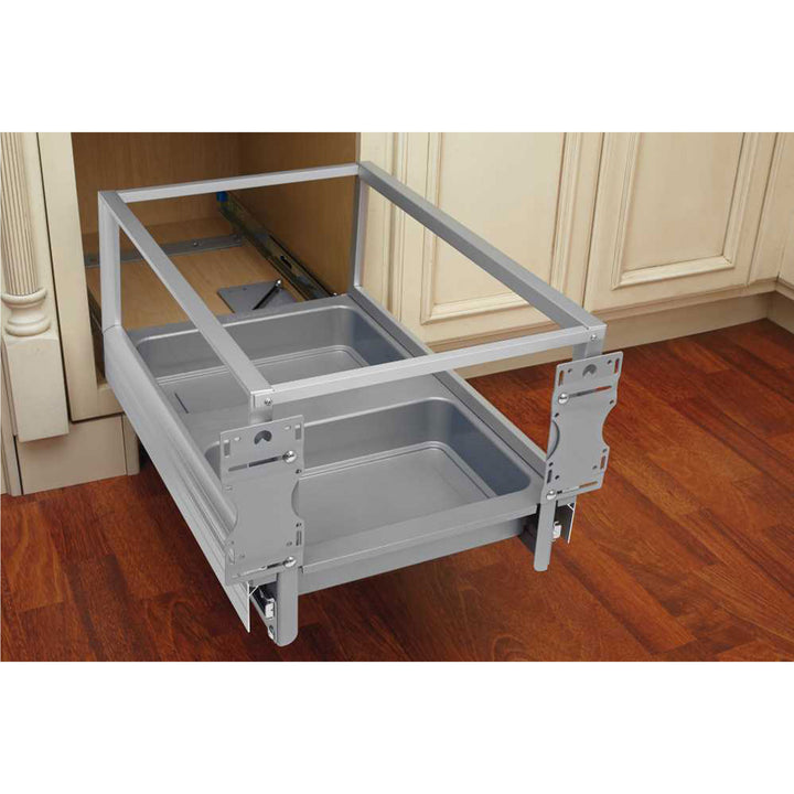 Rev-A-Shelf Pullout Kitchen Trash Can 35 qt. w/ Soft-close, Grey, 5149-15DM18-117