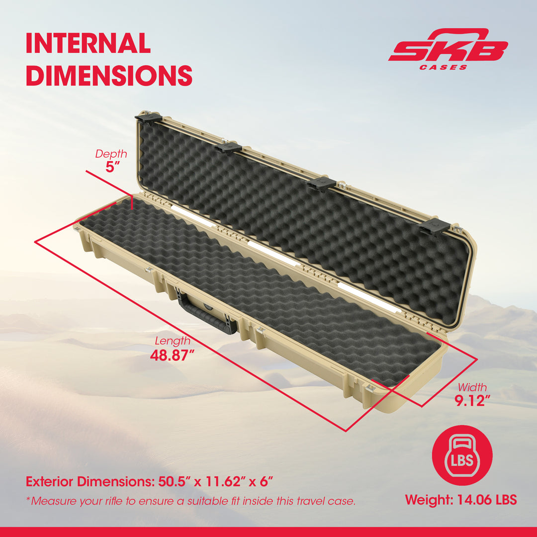 SKB Cases iSeries Hard Exterior Waterproof Utility Single Rifle Case (Open Box) - VMInnovations