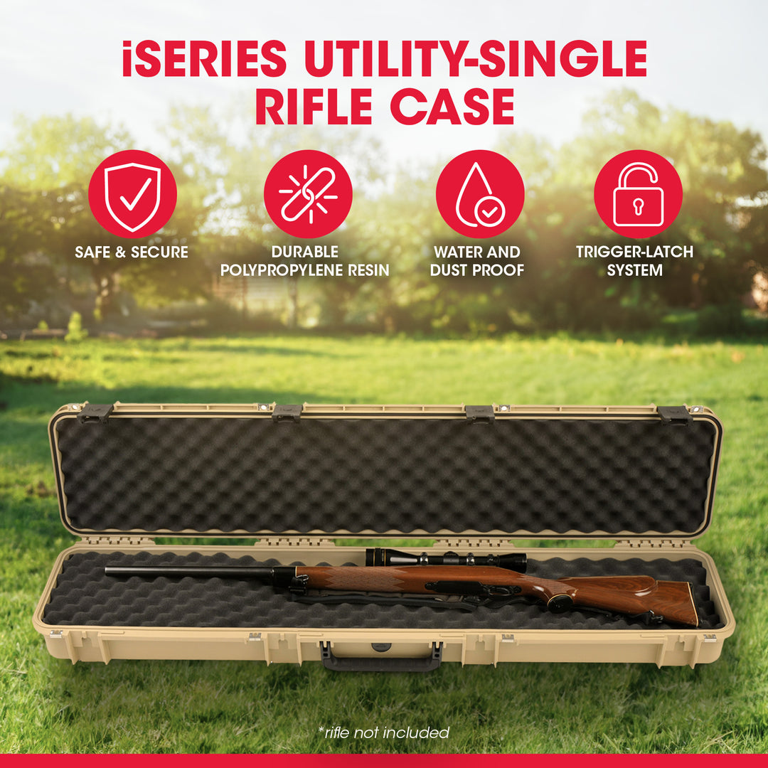 SKB Cases iSeries Hard Exterior Waterproof Utility Single Rifle Case (Open Box)