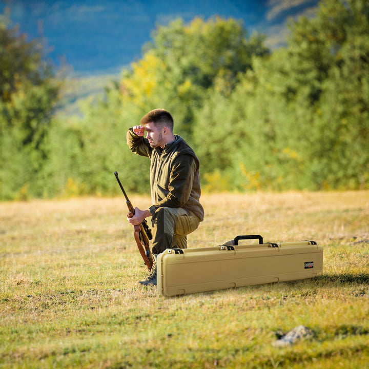 SKB Cases iSeries 4909 Hard Exterior Waterproof Utility Single Rifle Case, Tan