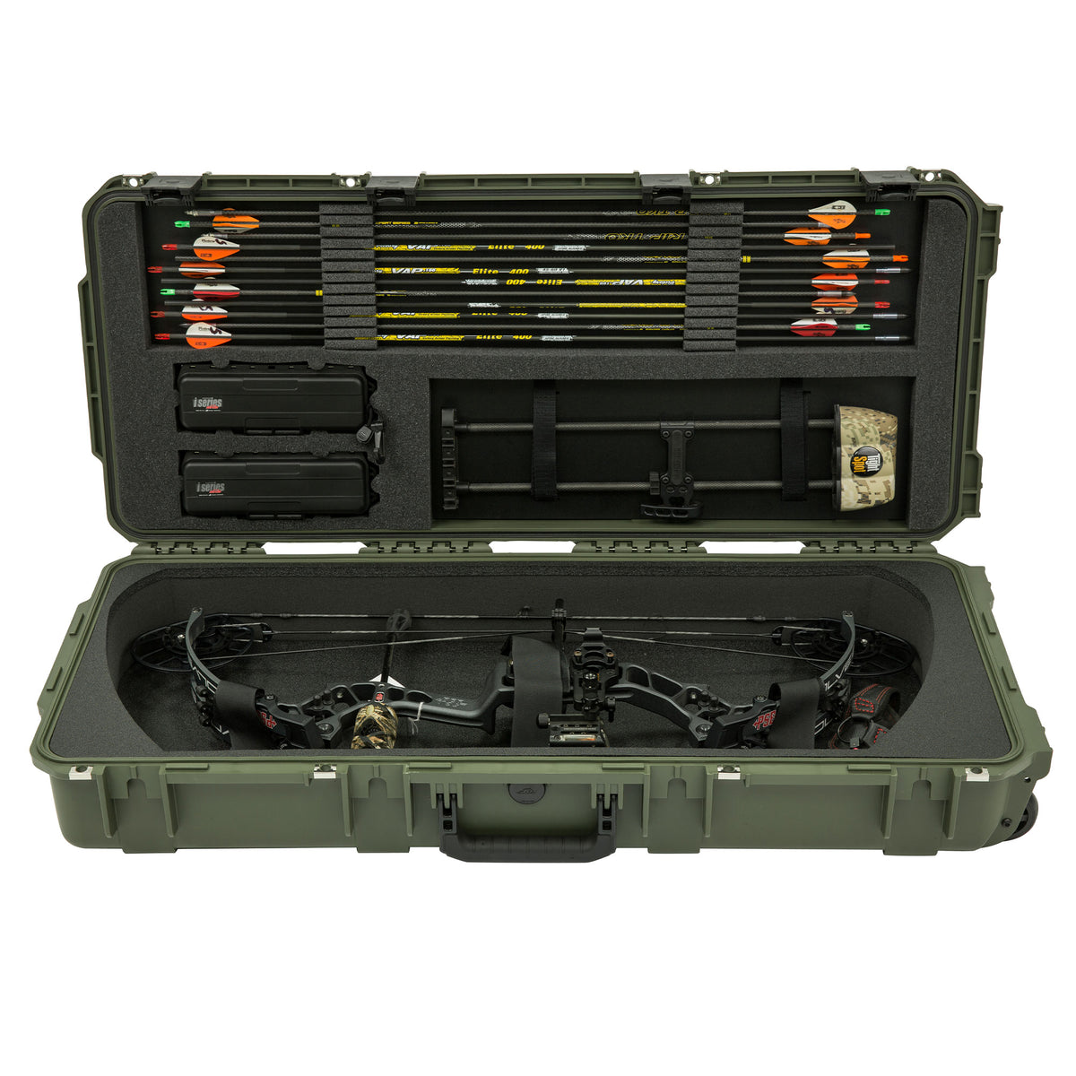 SKB Cases Hard Plastic Exterior Parallel Limb Bow Crossbow Case, Green(Open Box)