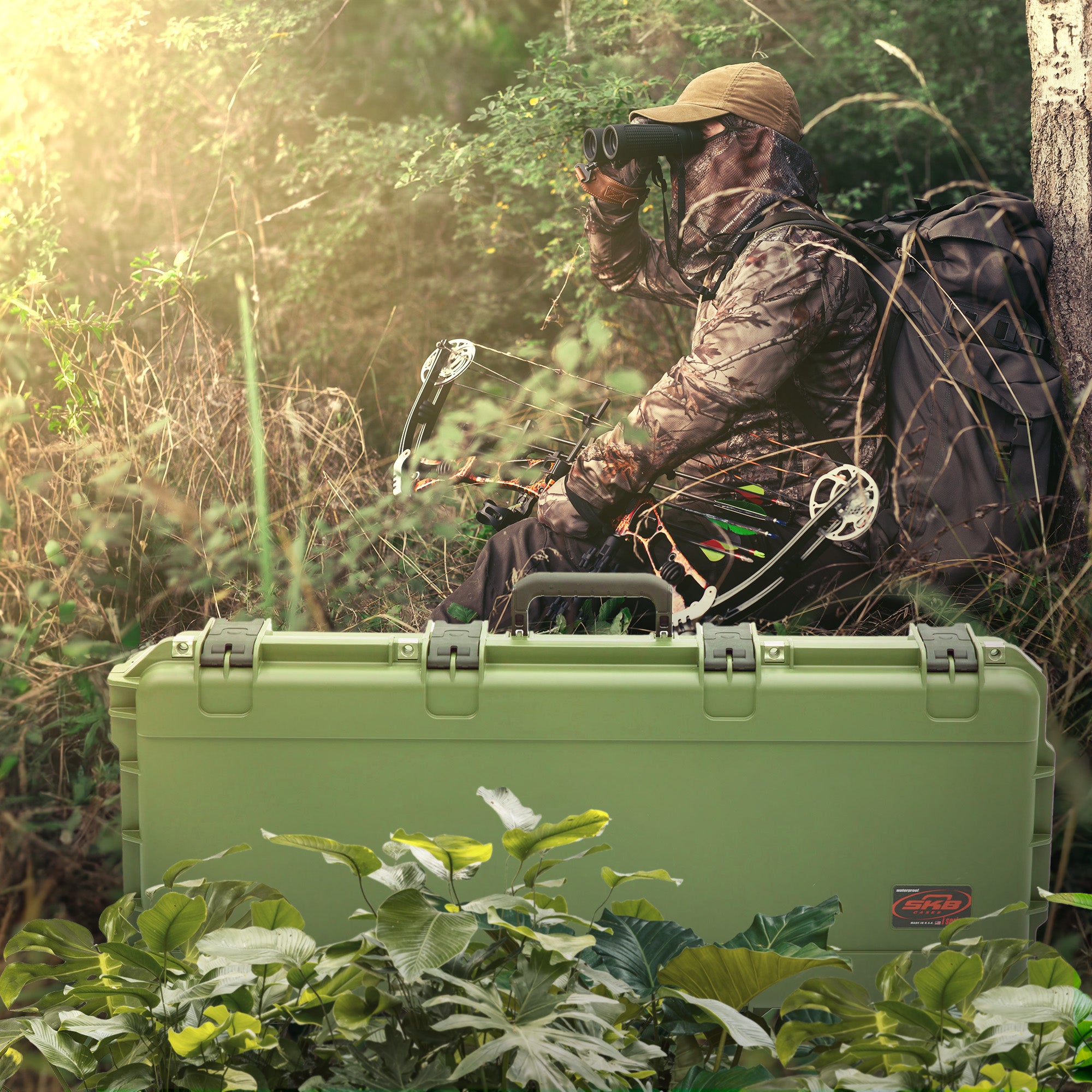 SKB Cases Hard Plastic Exterior Parallel Limb Bow Crossbow Case, Green(Open Box) - VMInnovations