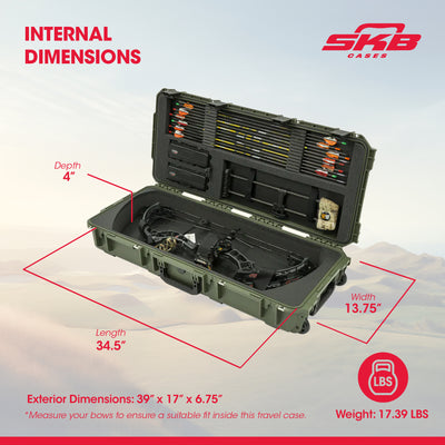 SKB Cases Hard Plastic Exterior Parallel Limb Bow Crossbow Case, Green(Open Box) - VMInnovations