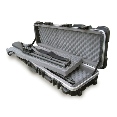 Hard Exterior Waterproof Short Double Rifle Transport Case, Black (Used)