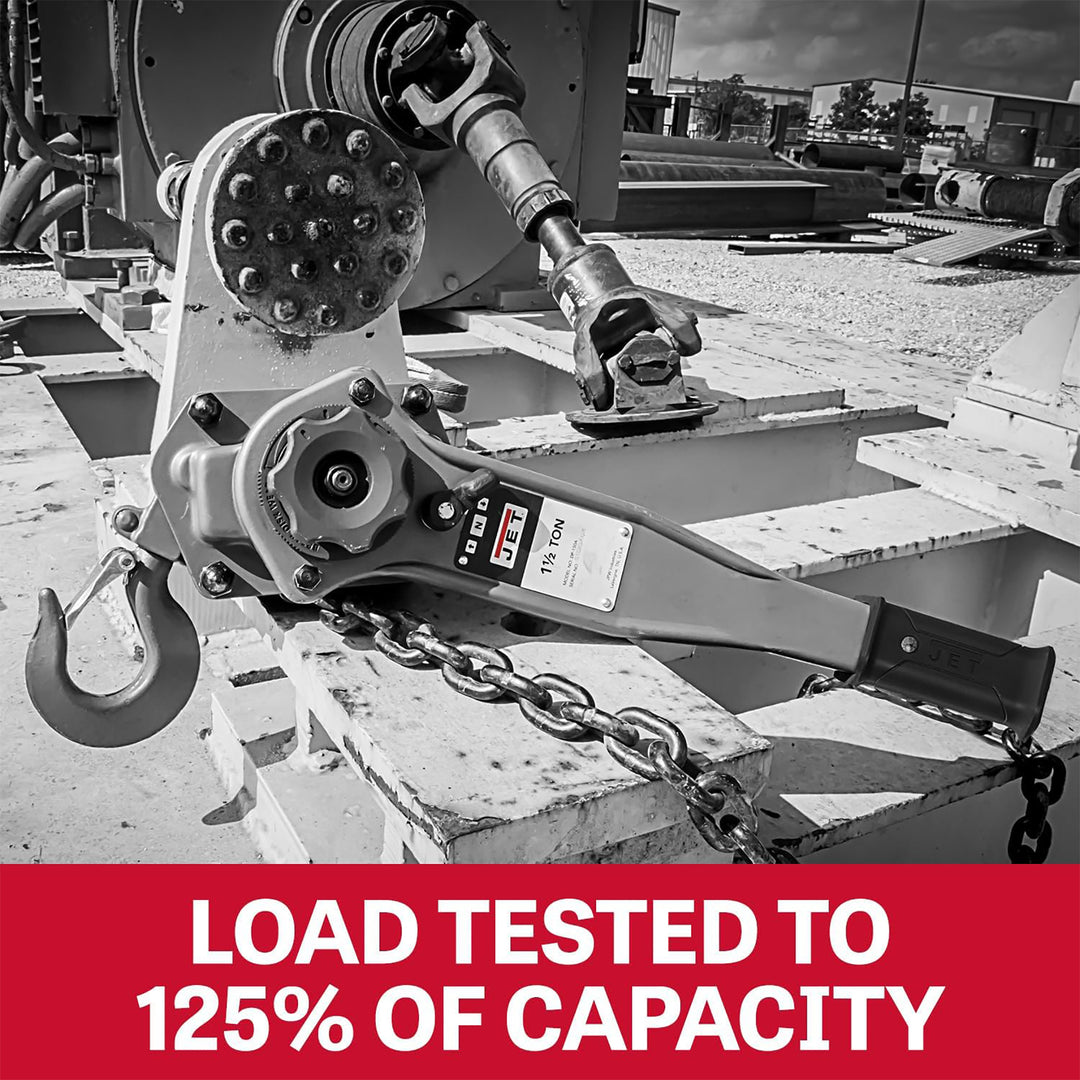 Jet Tools JLP-A Series 3/4 Ton Capacity Puller Hoist 15 Ft Lift with Hooks