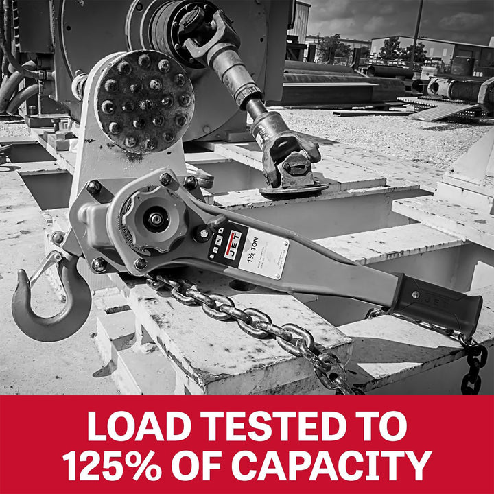 Jet Tools JLP-A Series 3/4 Ton Capacity Puller Hoist 15 Ft Lift with Hooks