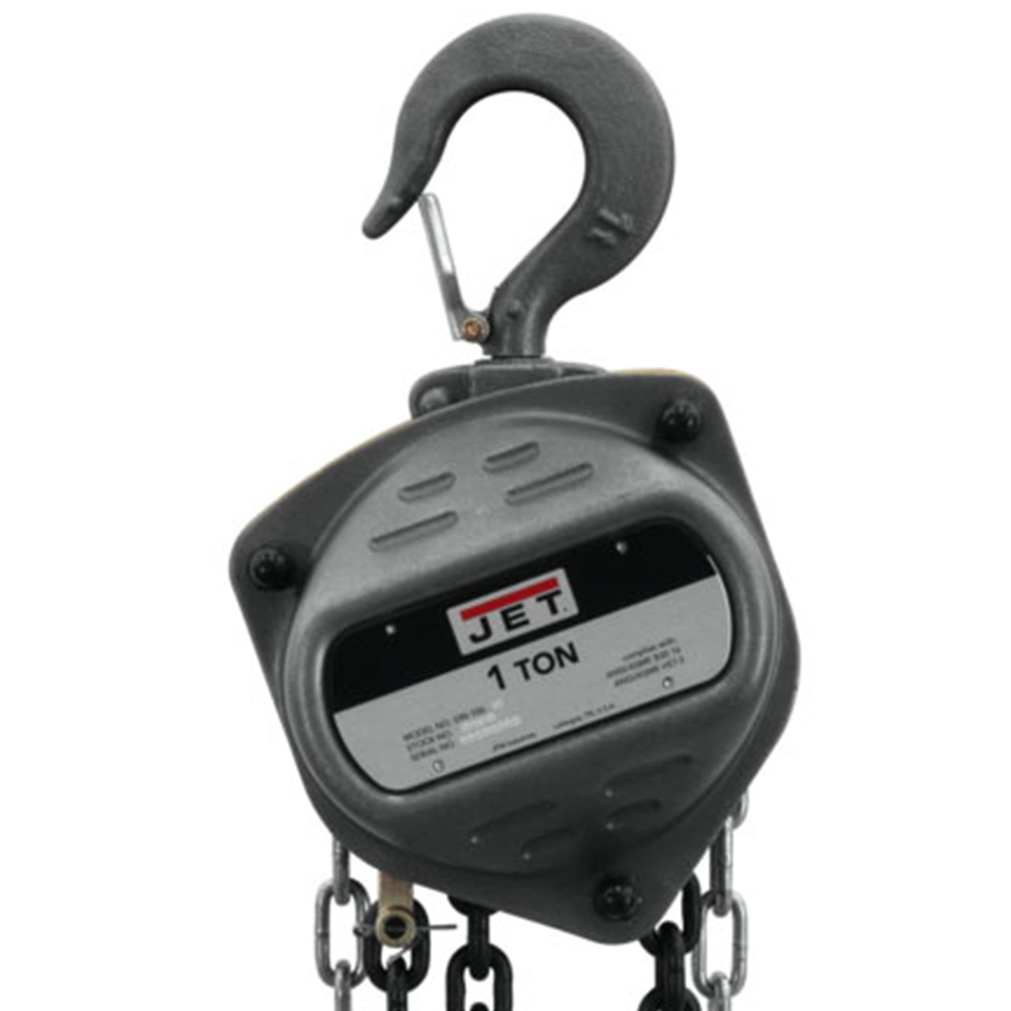 Jet S90-100-15 Contractor 1 Ton Hand Chain Hoist with 15 Foot Lift & 2 Hooks