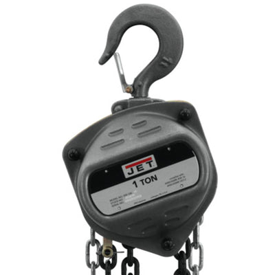 Jet S90-100-15 Contractor 1 Ton Hand Chain Hoist w/ 15 Ft Lift & 2 Hooks (Used)