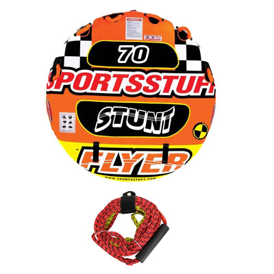 Sportsstuff 53-1651 Stunt Flyer 1-2 Person Inflatable Towable & 50/60' Tube Rope